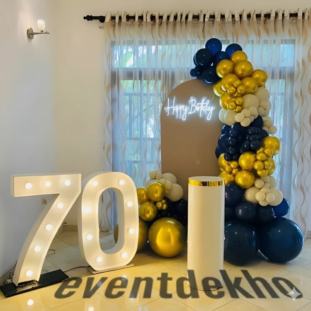 Elegant Birthday Balloon Light Decor Setup