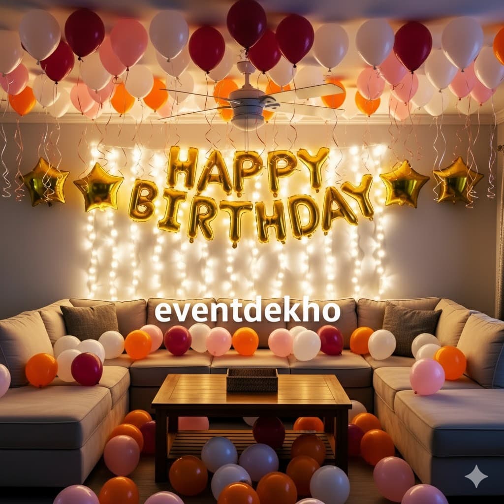Premium Birthday Balloon Lights Room Decoration