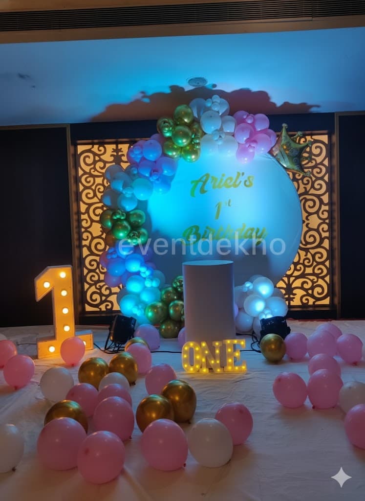 Grand 1st Birthday Balloon Ring Backdrop Decoration