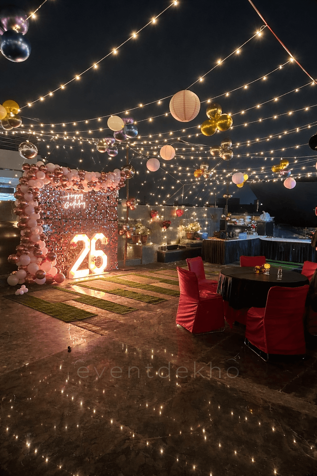 Luxury Rooftop Birthday Celebration Setup