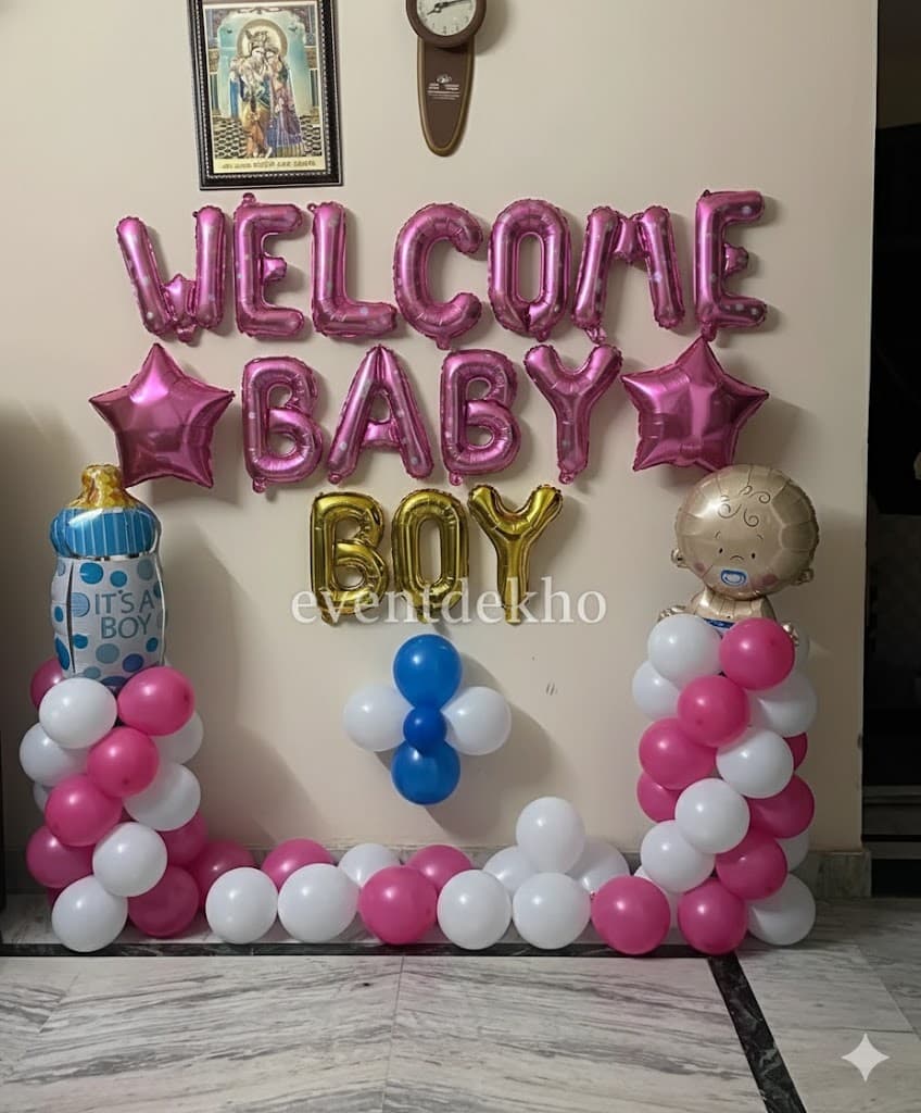 Welcome Baby Boy Balloon Decoration
