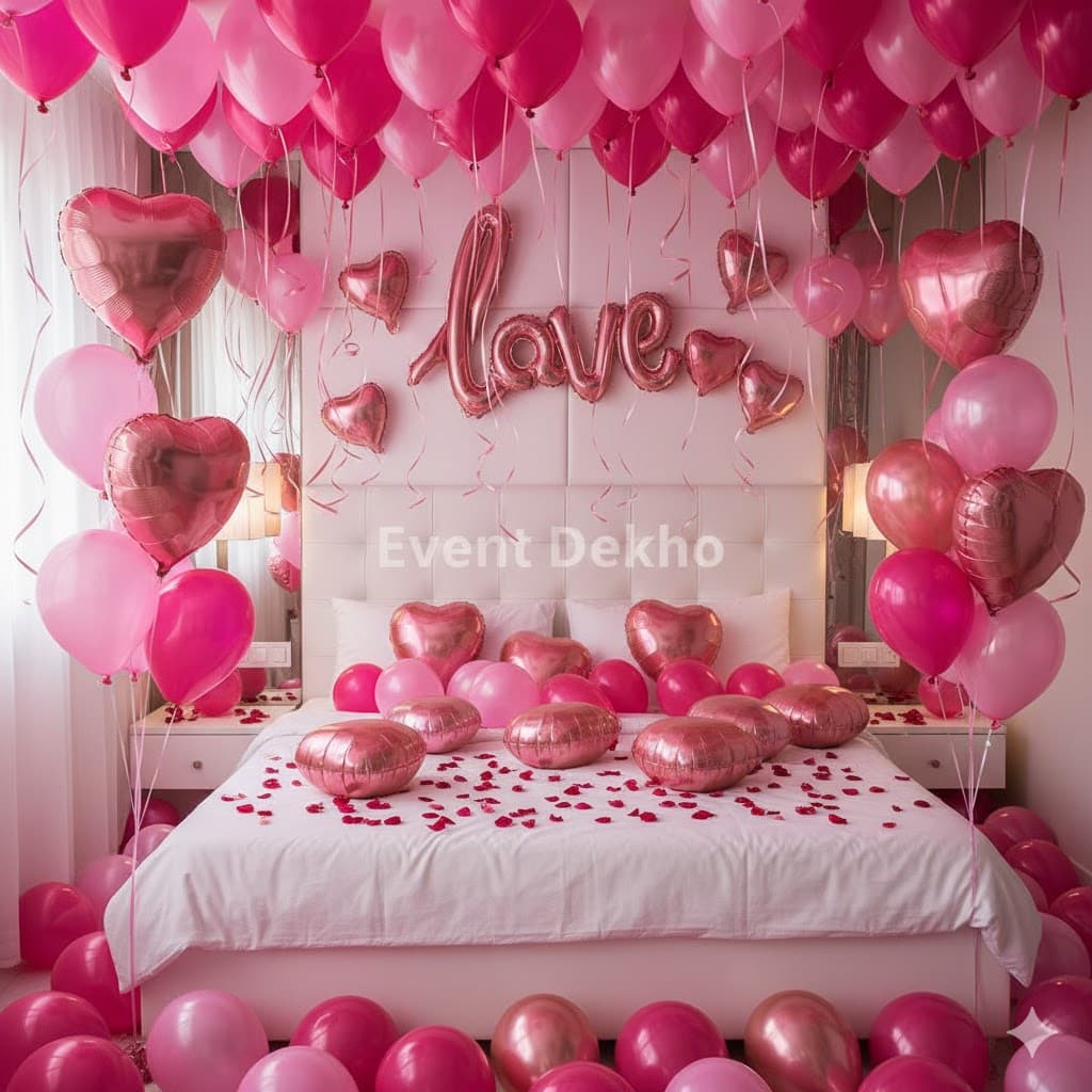 Pink Love Balloon Room Decoration Romantic Heart Surprise
