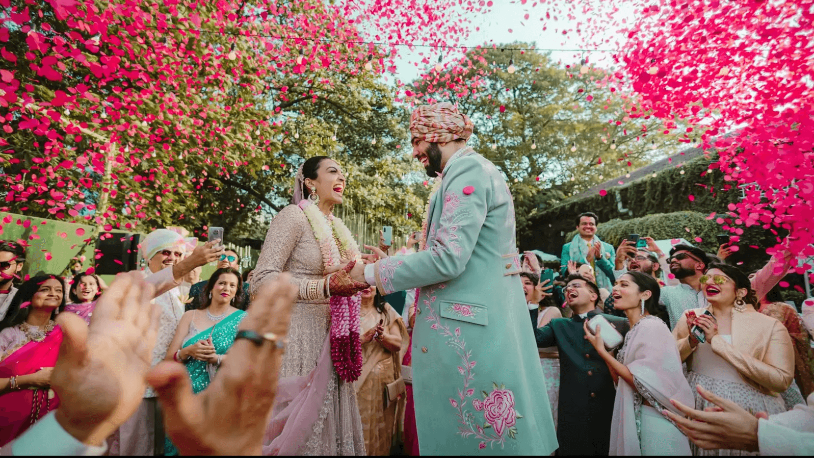 Luxury wedding decoration with bride and groom in Lucknow
