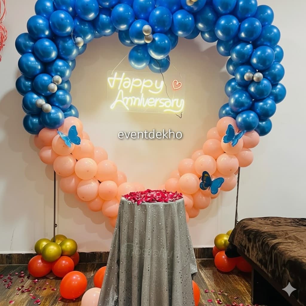 Romantic Heart Shaped Balloon Anniversary Decoration
