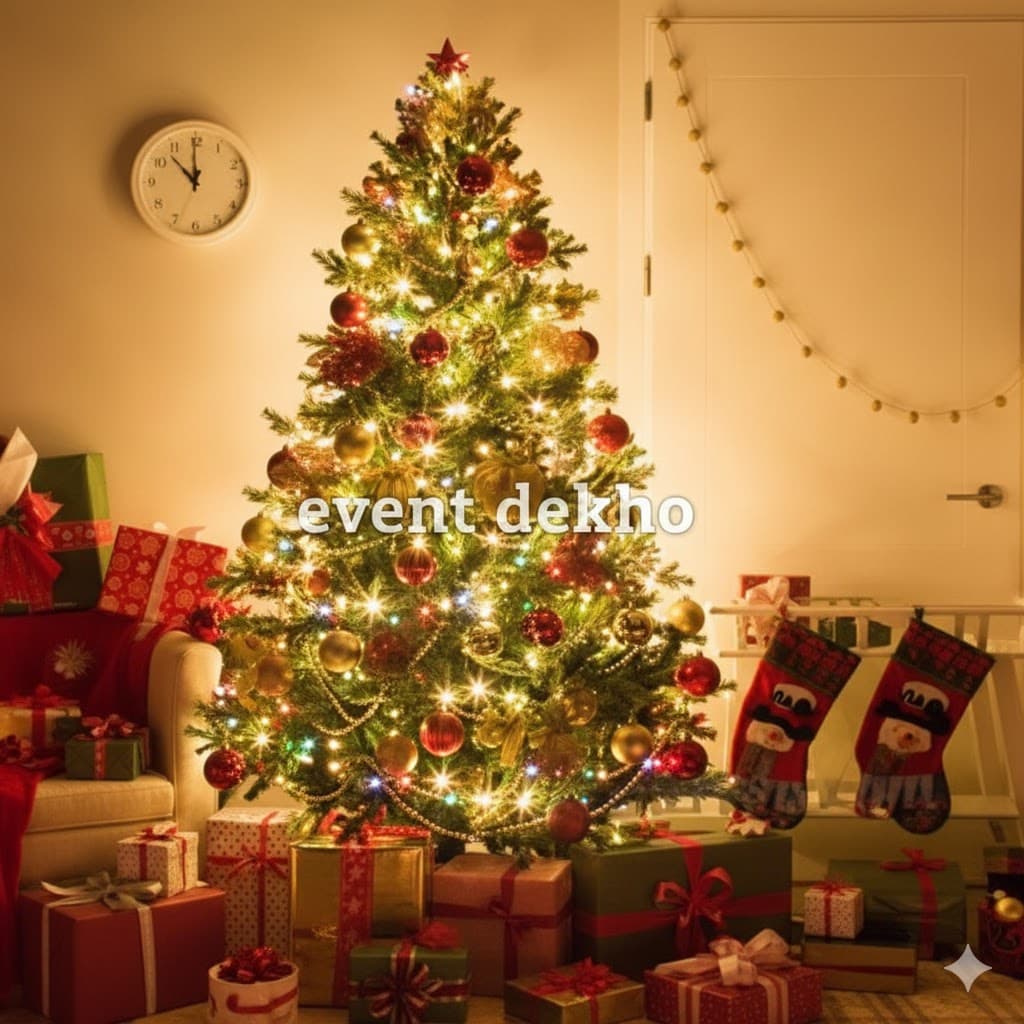 Classic Christmas Tree Decor Setup