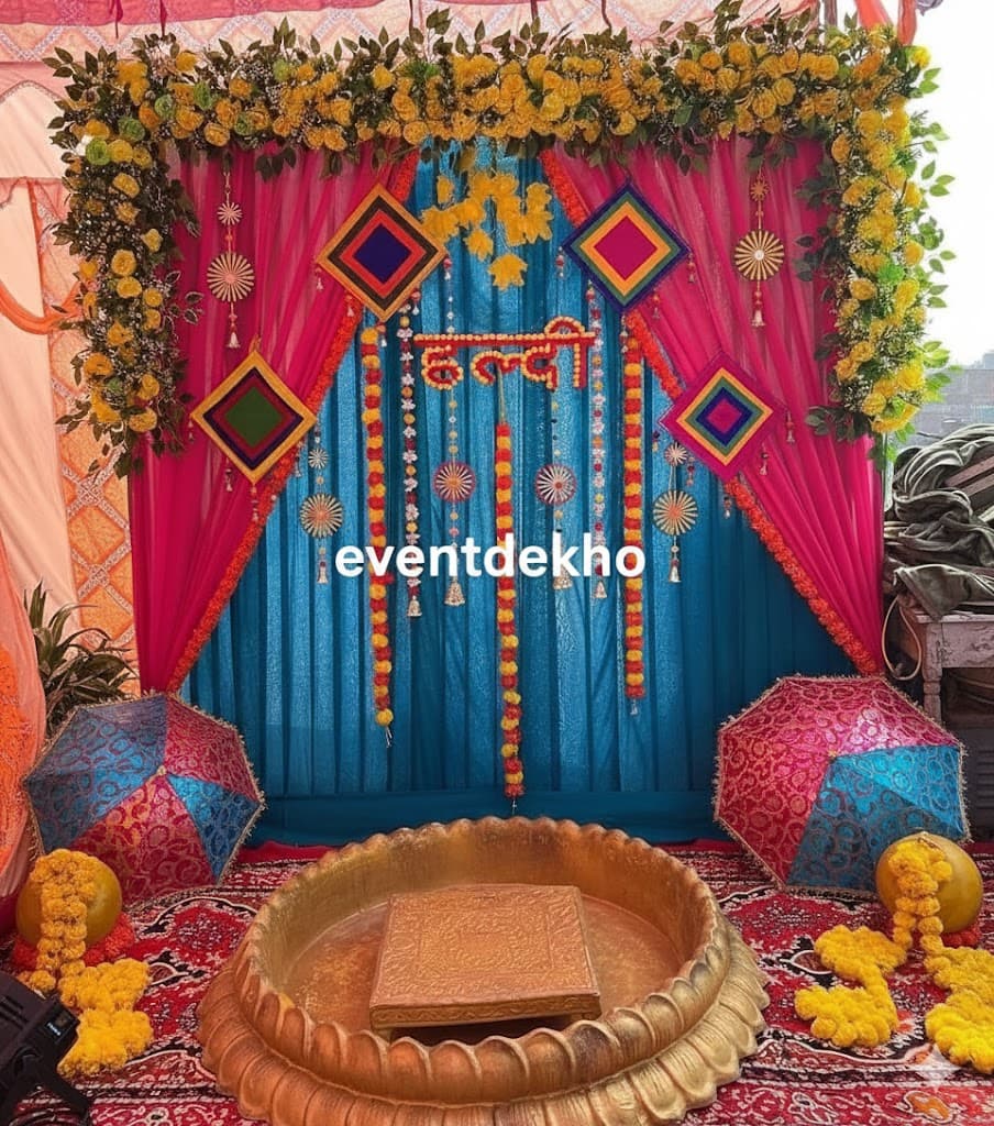 Traditional Haldi Ceremony Decor Setup