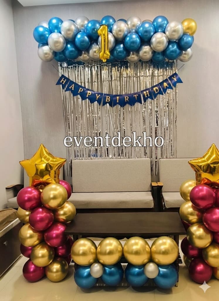 1st Birthday Balloon Decoration Setup
