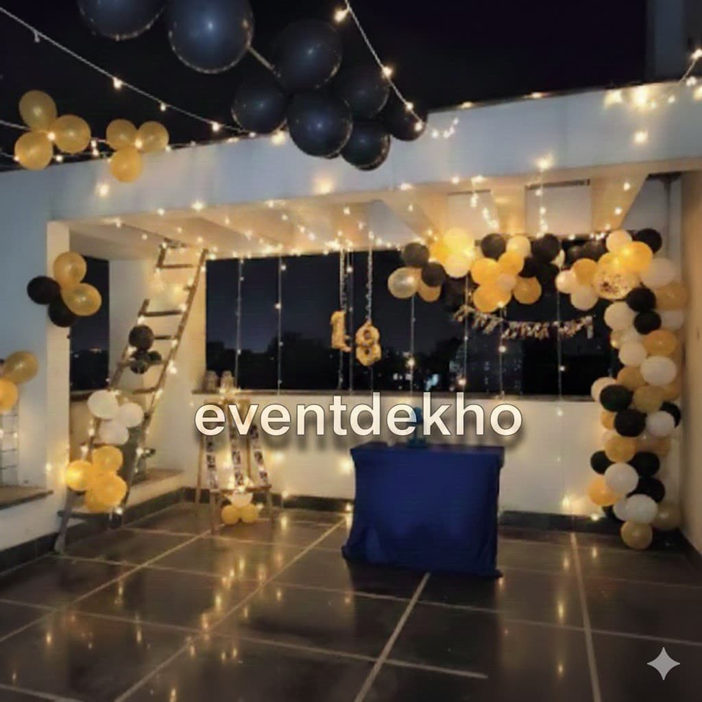 Luxury Black and Gold Rooftop Decoration